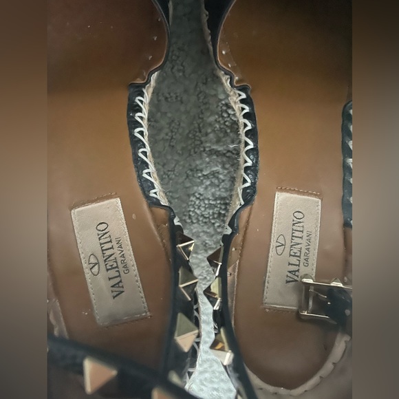 Valentino Garavani Women's Rockstud Wedge Espadrilles Leather Black size 36 - Picture 8 of 10